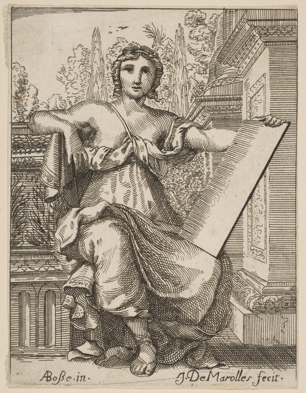 Mujer Sentada Sosteniendo una Tableta, finales del siglo XVII, mediados del siglo XVIII de Possibly by Jean Antoine de Maroulles