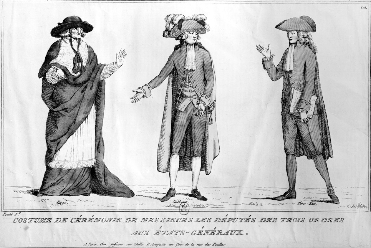 Trajes ceremoniales de los Diputados de los Tres Estados Generales, 4 de mayo de 1789 de Poulet