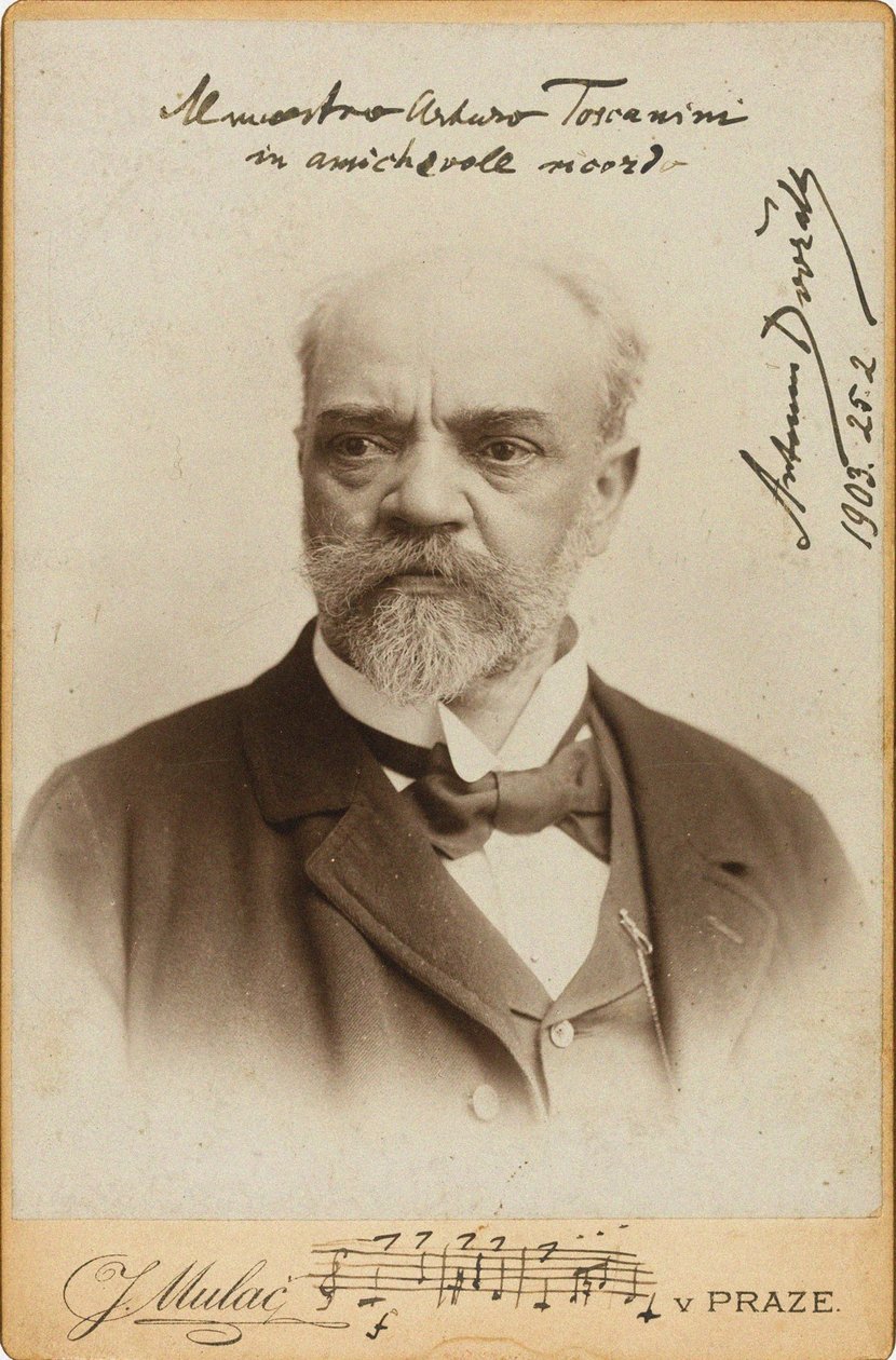 Retrato del compositor Antonin Dvorak 1841-1904, c. 1900 de Prague . Photo studio J. Mulac