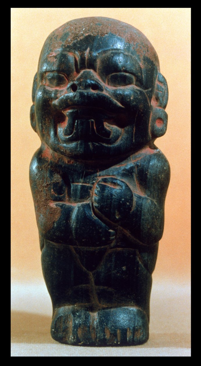 Figura con cabeza de jaguar, de la cultura olmeca, 3000-1000 a.C. (cerámica) de Pre Columbian