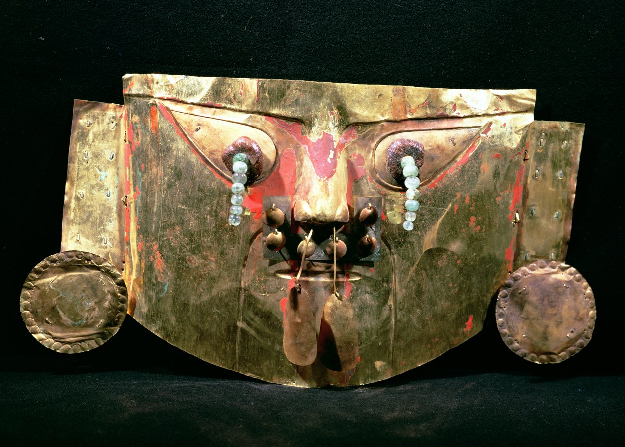 Máscara funeraria, Chimu de Pre Columbian