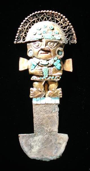 Tumi o Cuchillo Ceremonial en Forma de Naylamp, Chimú de Pre Columbian Pre Columbian