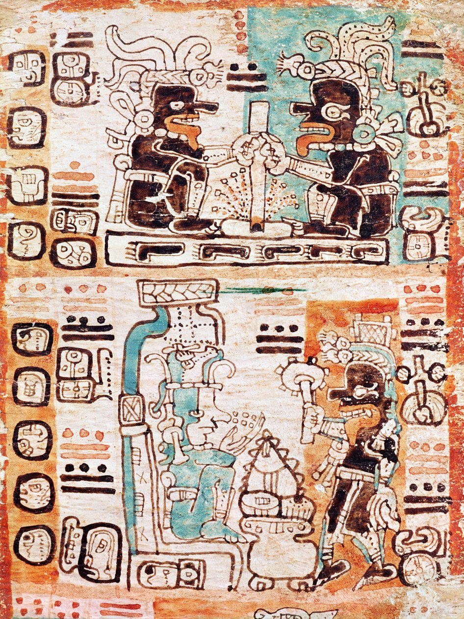 Detalle de un códice maya de Pre Columbian