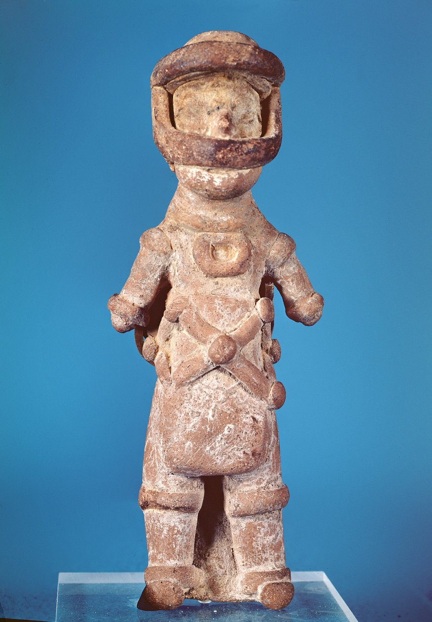 Figurilla de un jugador de tlachtli, de Tlatilco, Período Preclásico de Pre Columbian