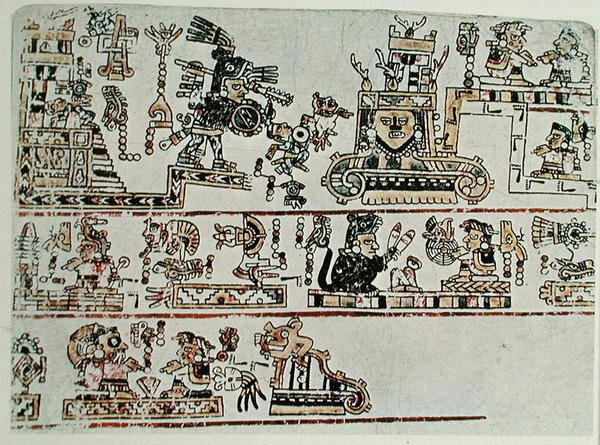 Copia facsímil del Códice Bodley (detalle), c.1521 de Pre Columbian Pre Columbian