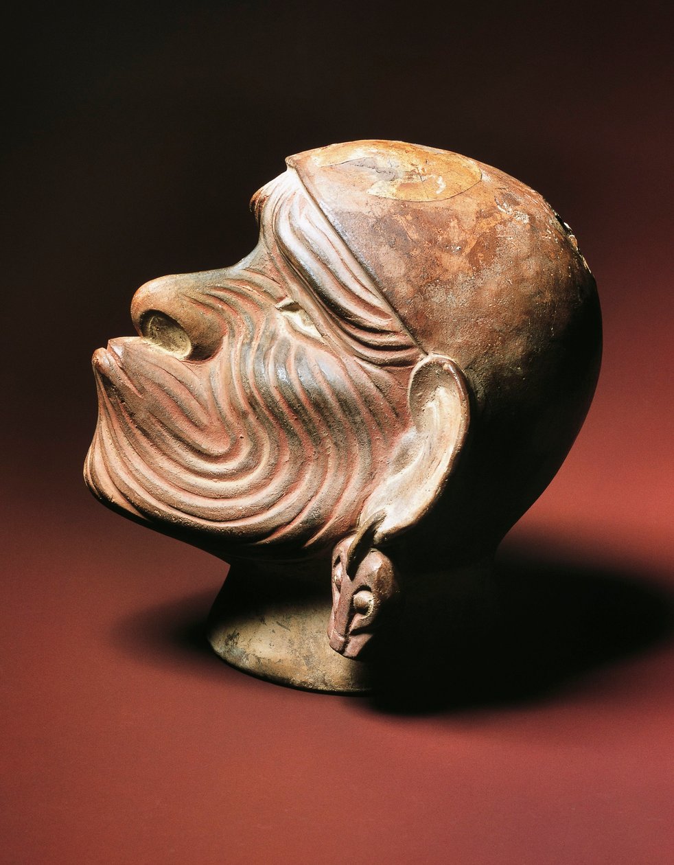 Cabeza masculina de Trujillo, cultura Moche, civilización precolombina, siglos IV-IX de Pre Columbian Pre Columbian