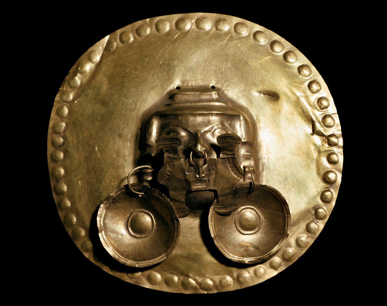 Pectoral de oro (civilización Calima, 7mo-15mo siglo, Bogotá, Museo de Oro, Colombia) de Pre Columbian Pre Columbian