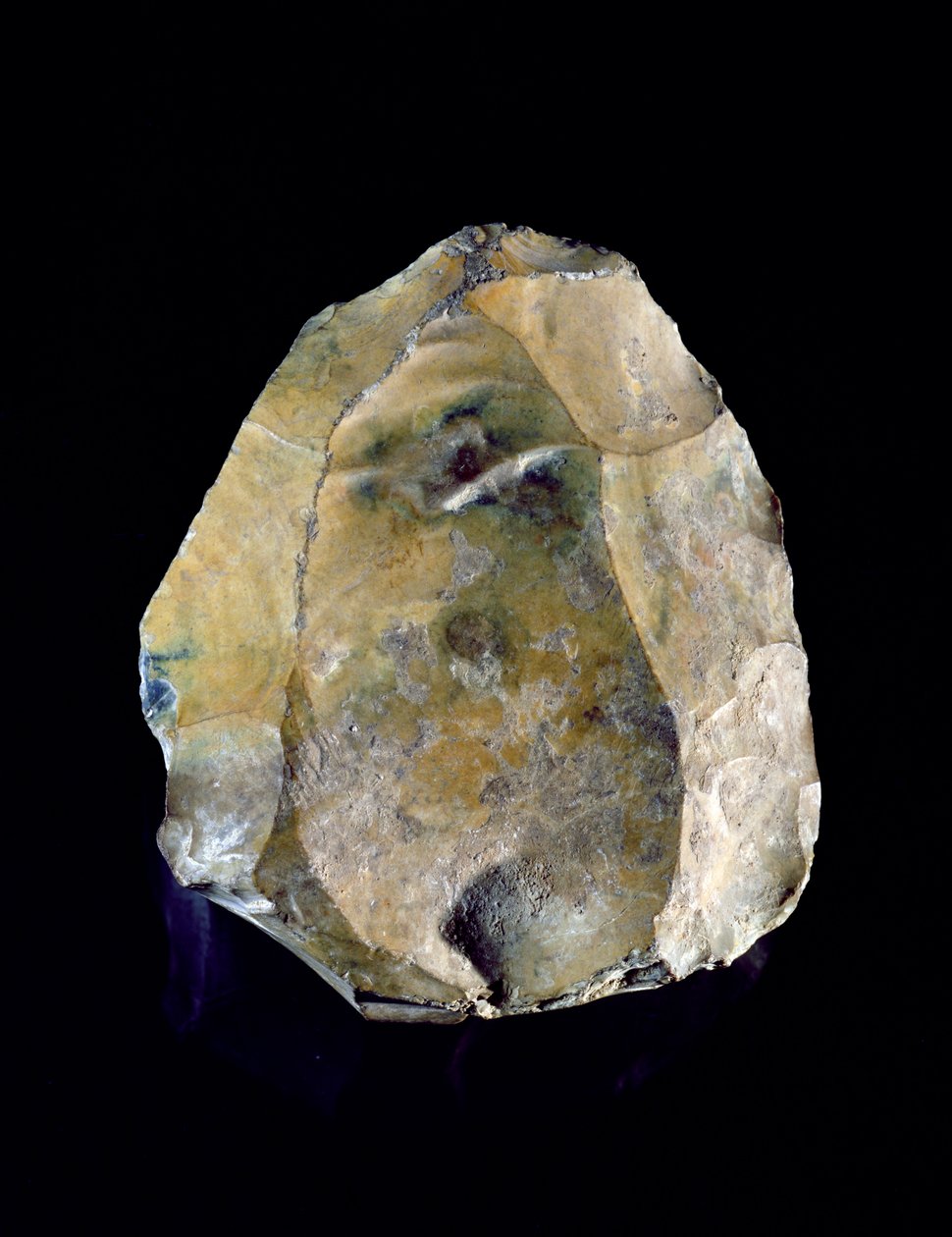 Núcleo de piedra, utilizado para hacer herramientas, c.250000 a.C. (pedernal) de Prehistoric