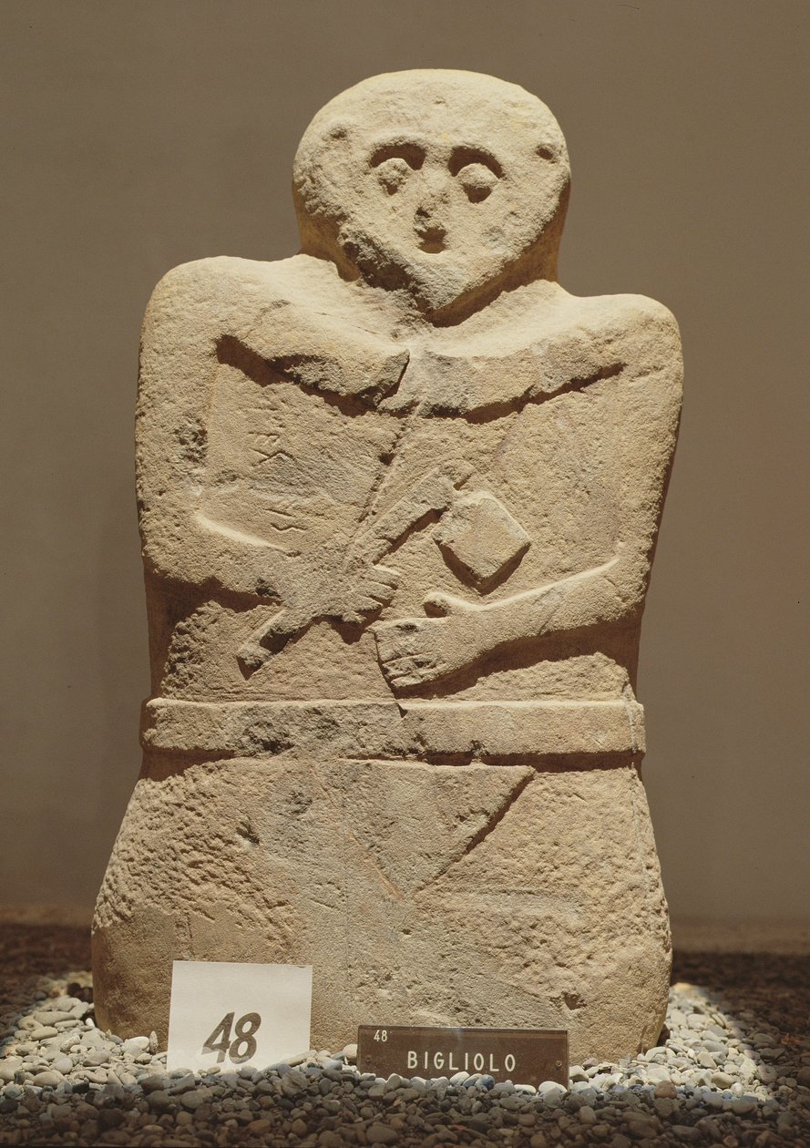 Una de las Estelas de Lunigiana, encontrada en Bigliolo, c.3000 a.C. de Prehistoric