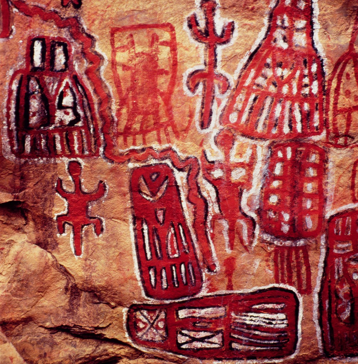 Pintura rupestre prehistórica, de la región Songhai-Dogon de Mali de Prehistoric