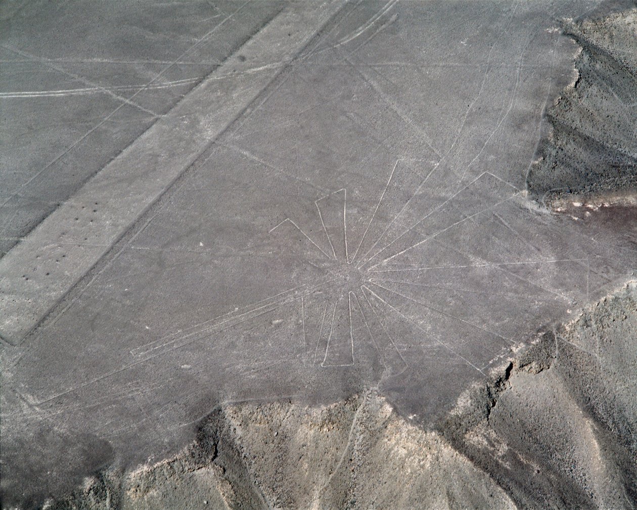Vista aérea de las Líneas de Nazca de Prehistoric Prehistoric