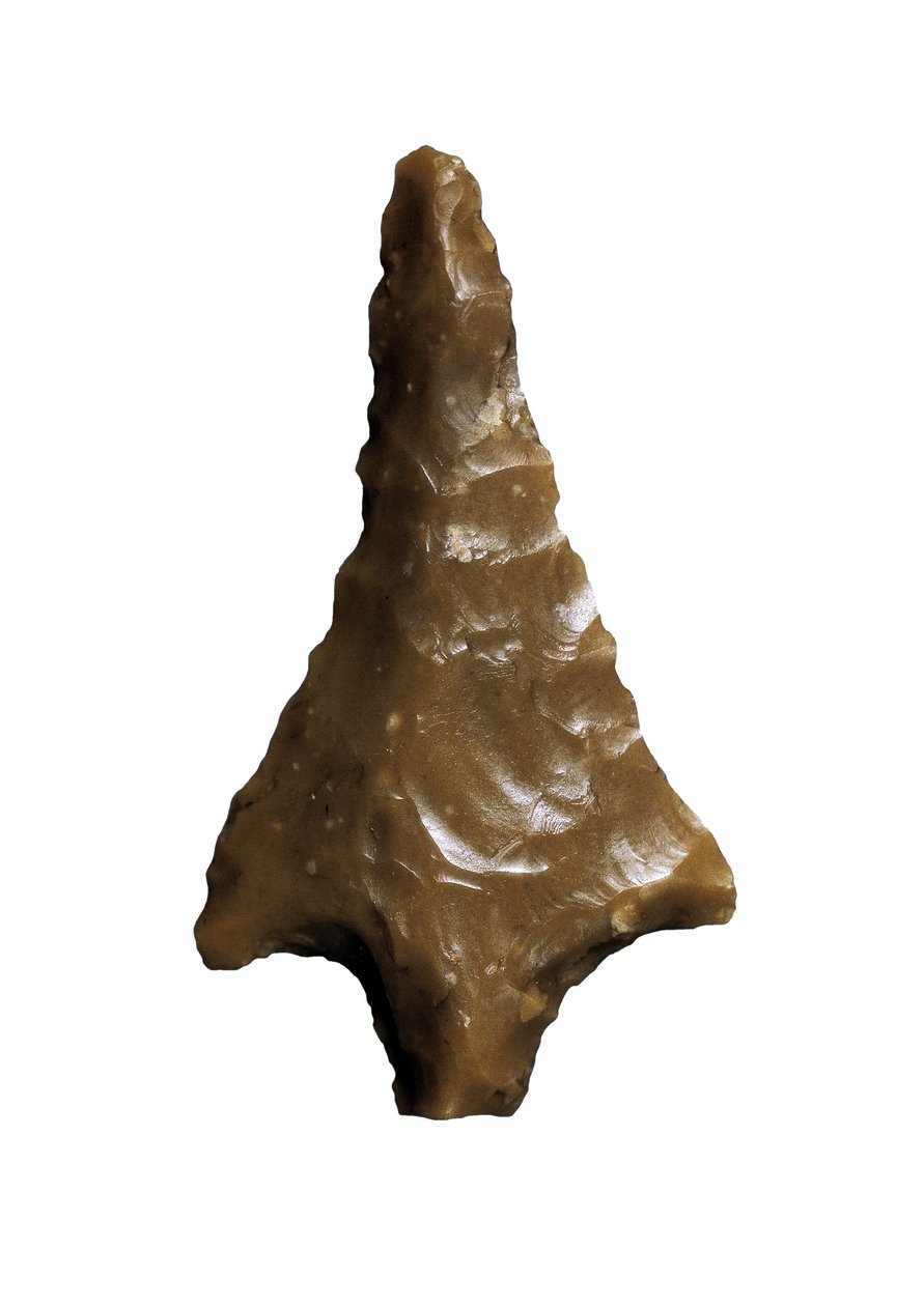 Punta de flecha de la prehistoria (Paleolítico Superior - Solutrense). Es originaria de Vélez Blanco, cueva de Ambrosio de Prehistoric Prehistoric