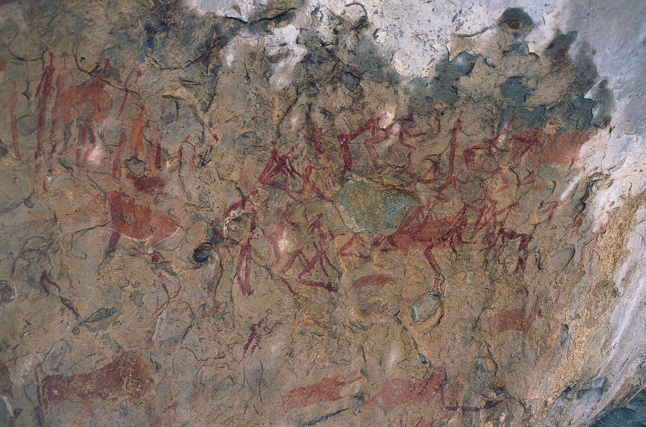Figuras humanas y animales (pintura rupestre) de Prehistoric Prehistoric