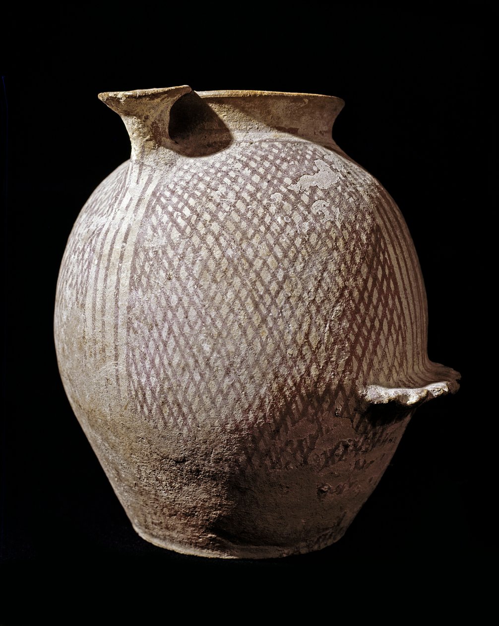 Prehistoria: vaso de cerámica policromada de Jericó. 3000-2100 a.C. Amán, Museo Arqueológico, Jordania de Prehistoric Prehistoric