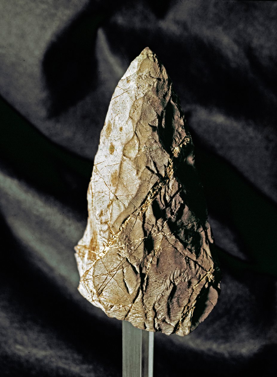 Prehistoria: bifaz amigdaloide de sílex de Prehistoric Prehistoric