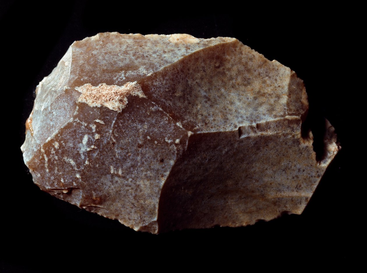 Prehistoria: raspador cortado en piedra. Paleolítico Superior ...