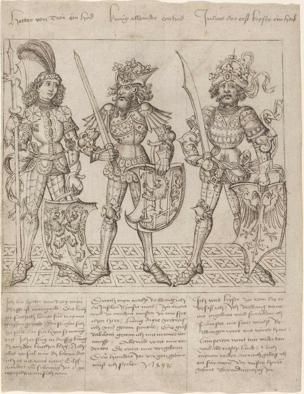 Héctor de Troya, Alejandro Magno y Julio César de Primary Master of the Strassburg Chronicle