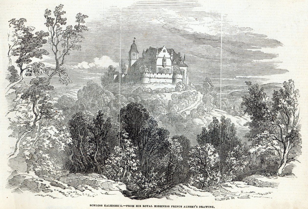 Schloss Kalenberg, grabado por W.J. Linton, de 