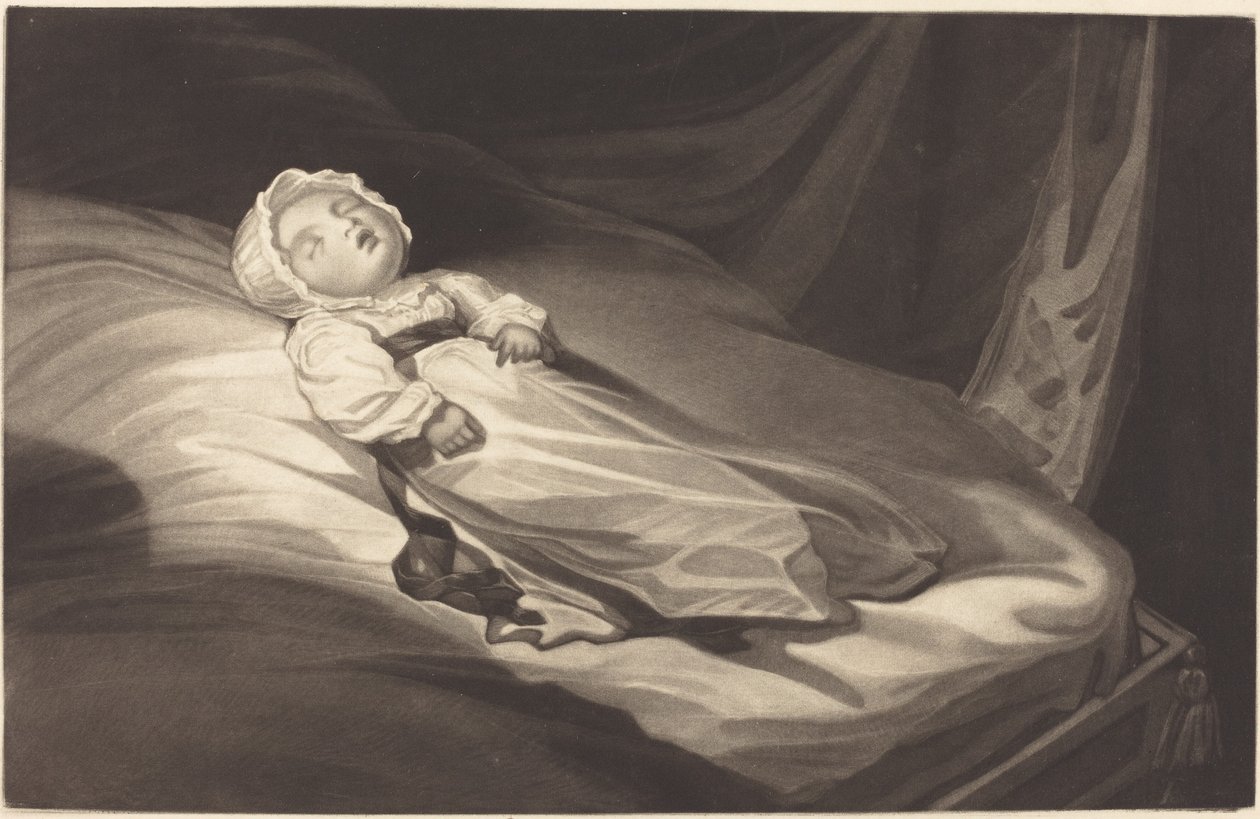 Bebé durmiendo de Probably British 19th Century