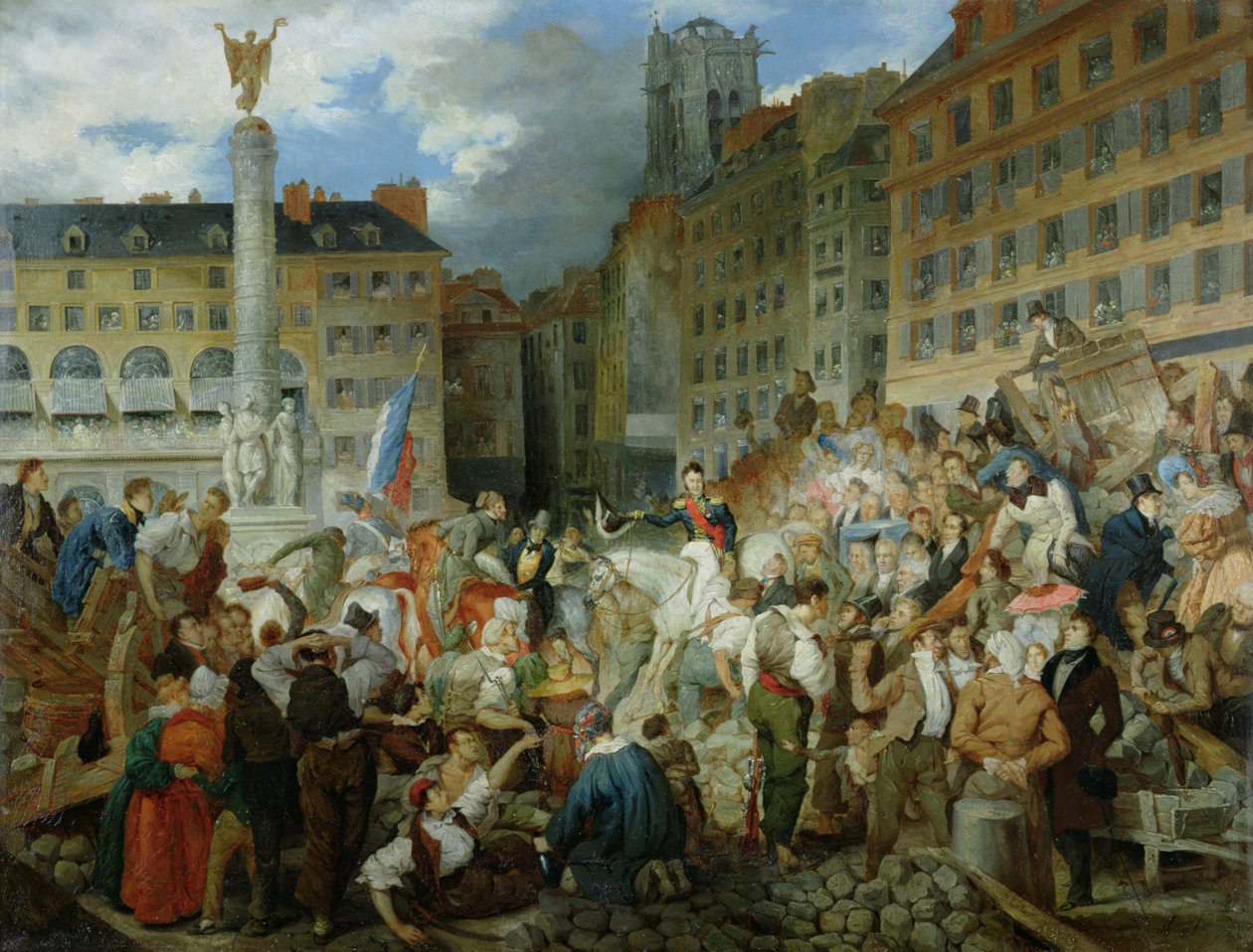 El Duque de Orleans cruzando la Place du Chatelet el 31 de julio de 1830 de Prosper Lafaye or Lafait