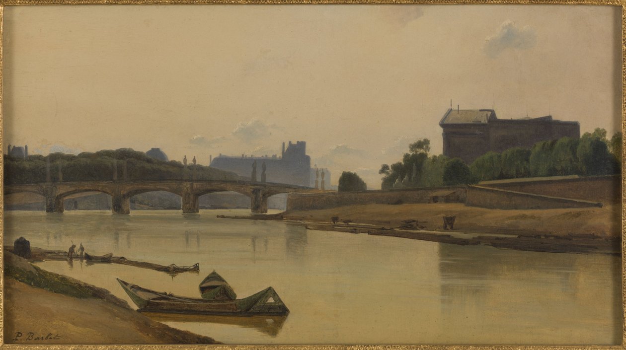 Le pont de la Concorde vu du quai de la Conférence, hacia 1830, hacia 1830 (óleo sobre lienzo) de Prosper Barbot