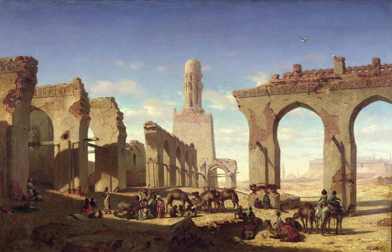 Ruinas de la Mezquita del Califa El Haken, El Cairo, c.1840 de Prosper Georges Antoine Marilhat