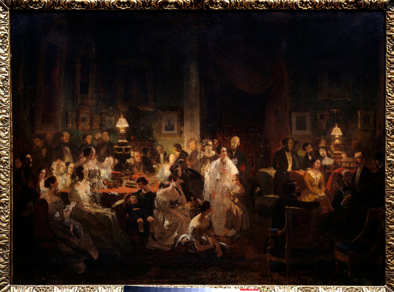 Horace Vernet comparte el descubrimiento del daguerrotipo en el salón de Monsieur Irisson (10 rue Antin, la noche del 10 de agosto) de Prosper Lafaye or Lafait
