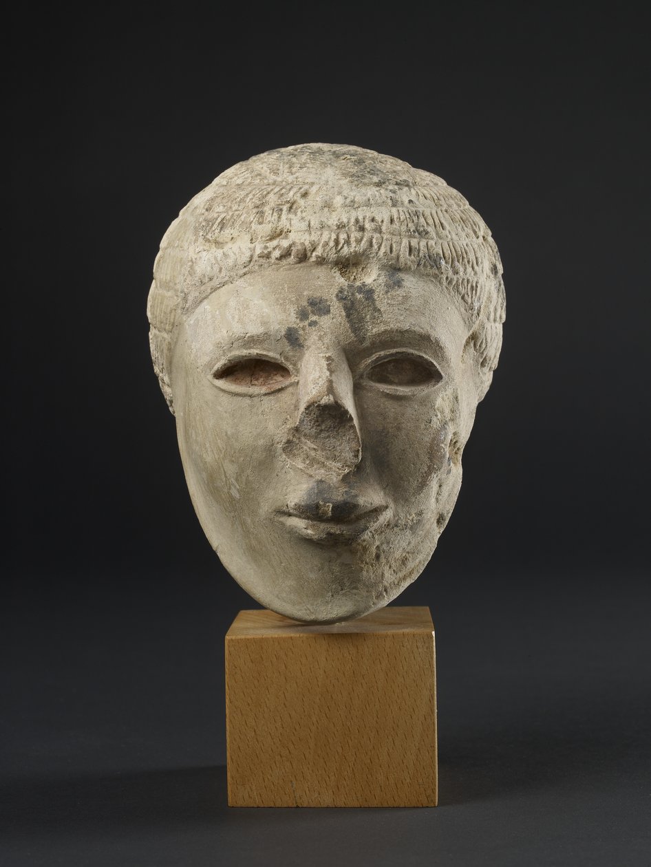 Estatuilla de piedra caliza de un hombre con barba de Protodynastic Period Egyptian