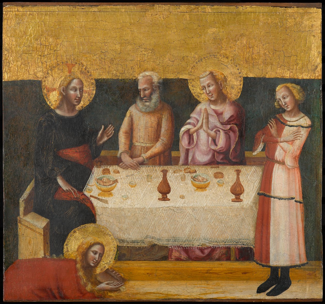 María Magdalena lavando los pies de Cristo, circa 1325-1330 de Pseudo Jacopino di Francesco