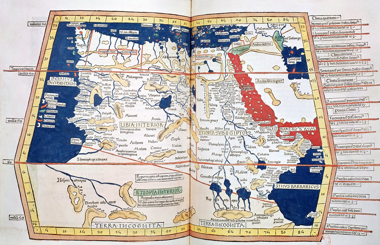 Mapa de África, lámina 18 de un Atlas del Mundo, 1486 de Ptolemy
