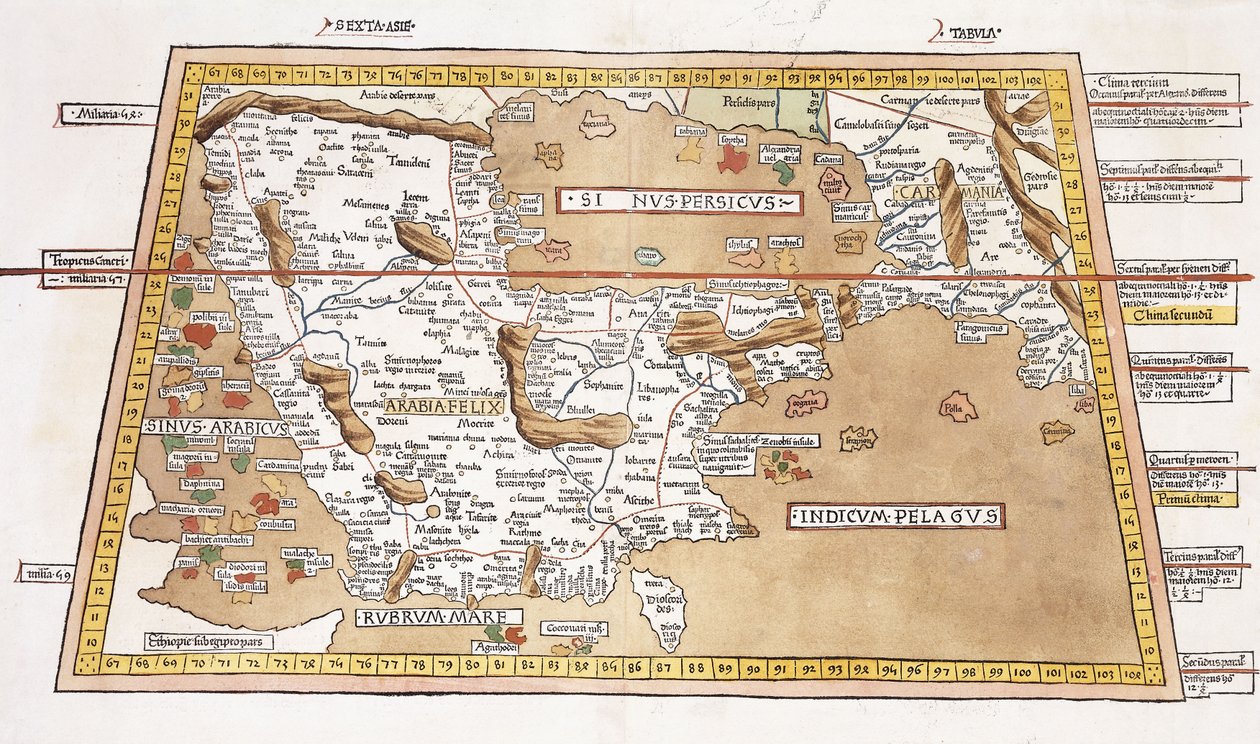 Sexta Tabula de Asia, 1541 de Ptolemy