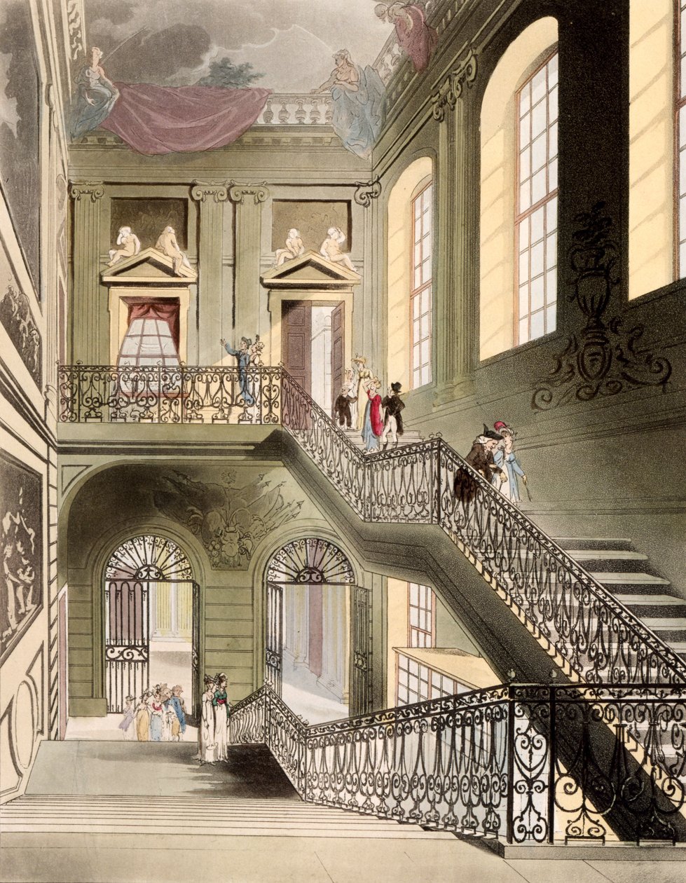 Sala y escalera en el Museo Británico, de 