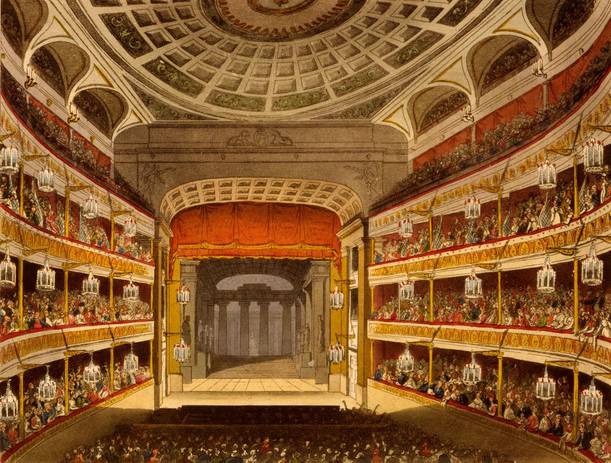 Nuevo Teatro Covent Garden, de Microcosm of London, 1810 de Pugin and Rowlandson