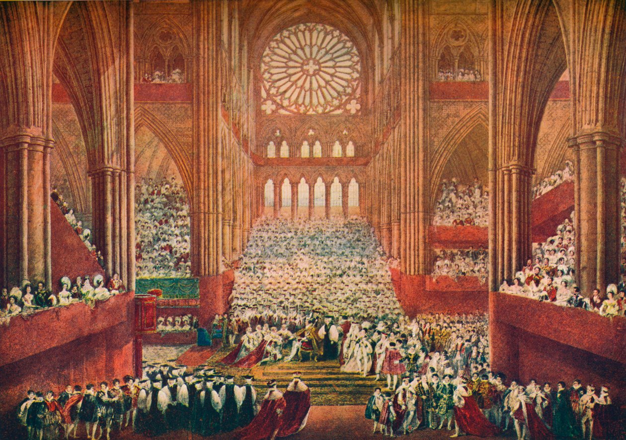 La coronación del rey Jorge IV en la Abadía de Westminster, Londres, 1821 de Pugin and Stephanoff