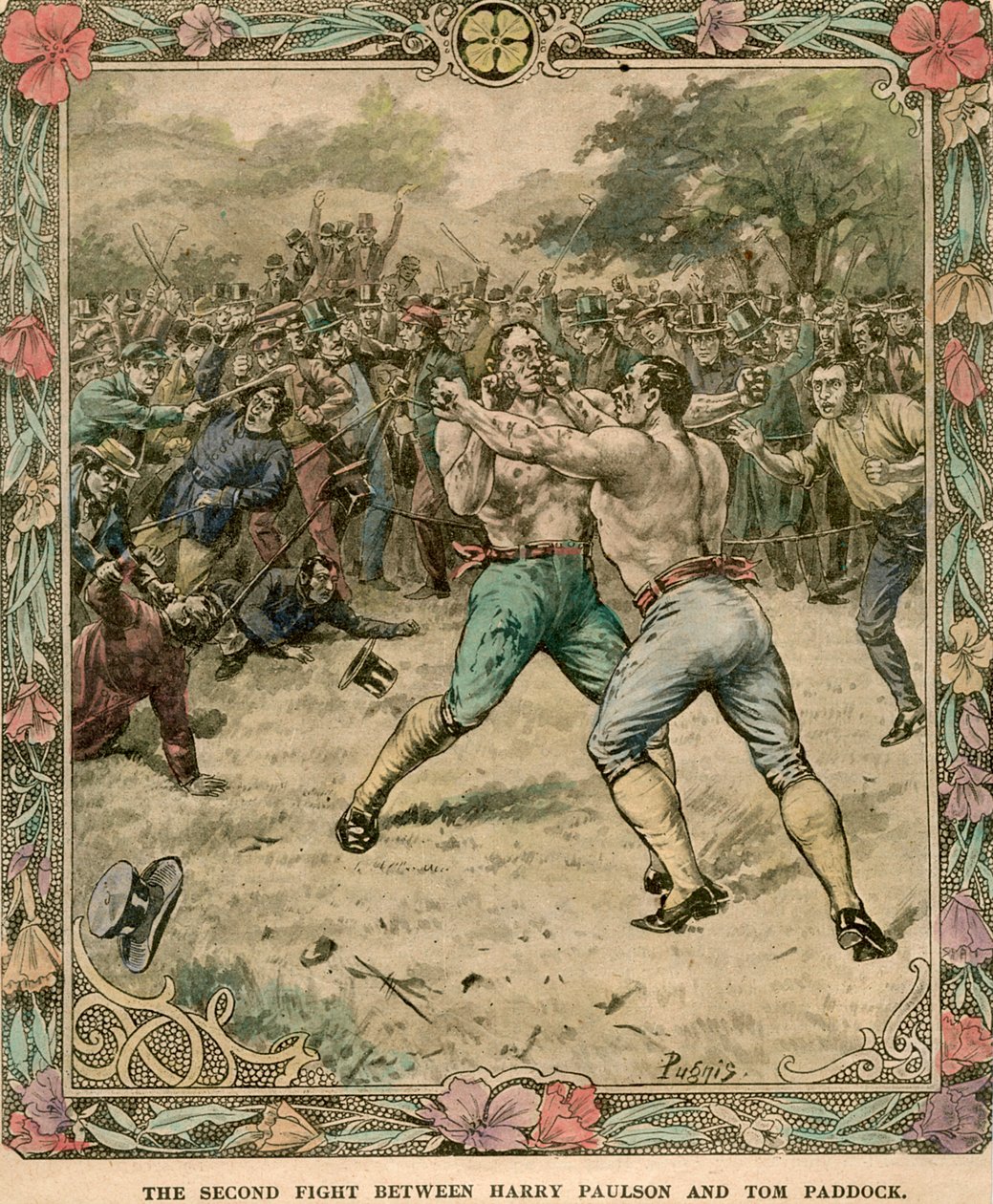 La segunda pelea entre Harry Paulson y Tom Paddock, 1851 finales del siglo XIX o principios del siglo XX de Pugnis