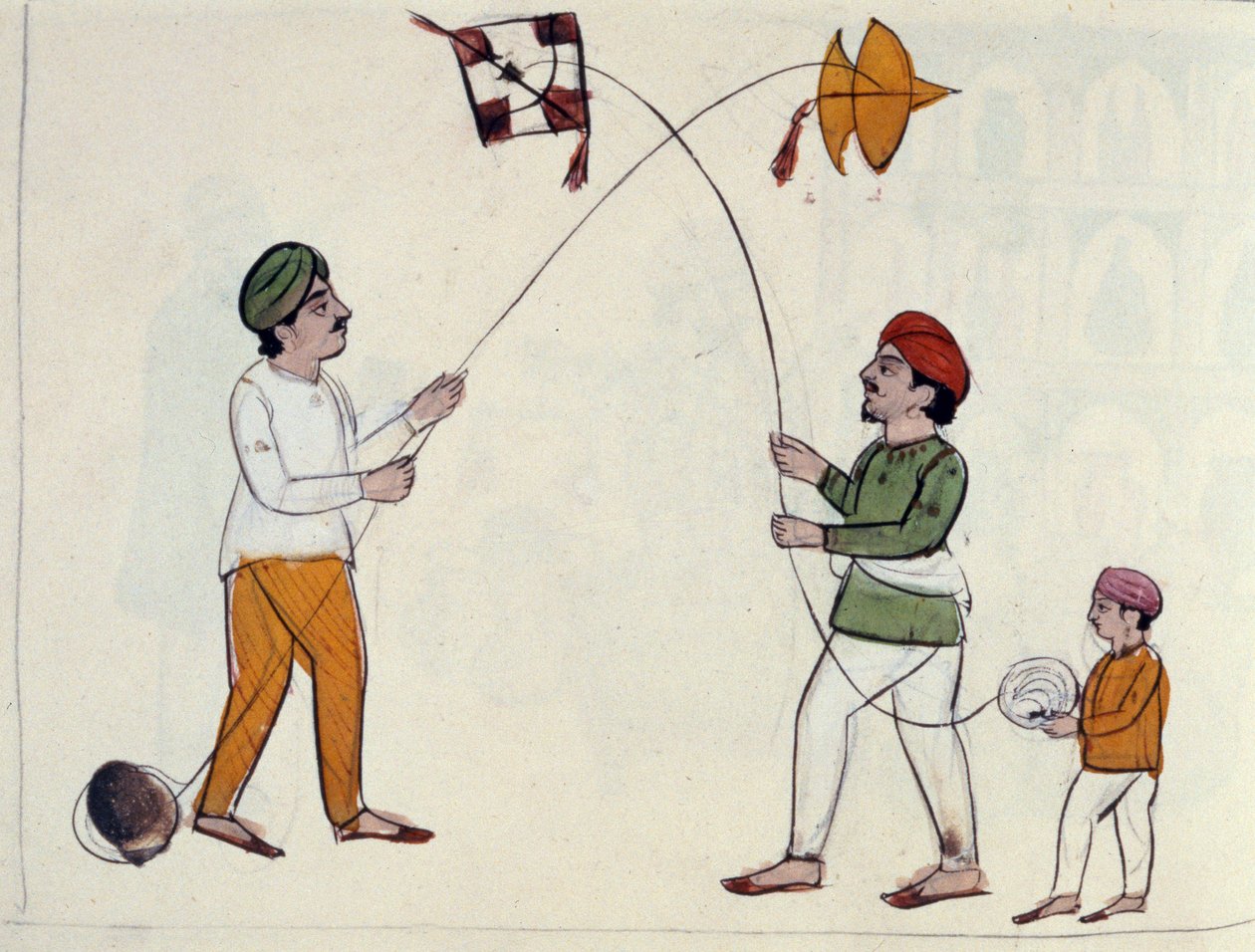 Volando Cometas, c.1890 de Punjabi School