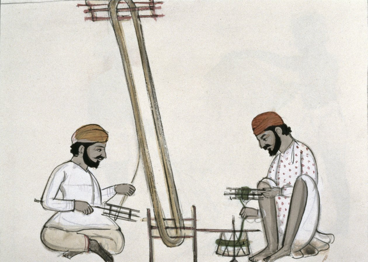 Rodillos de Seda, c.1890 de Punjabi School