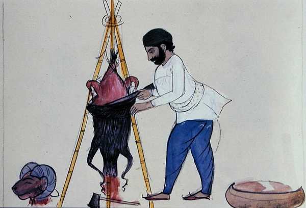 Carnicero, c.1890 de Punjabi School