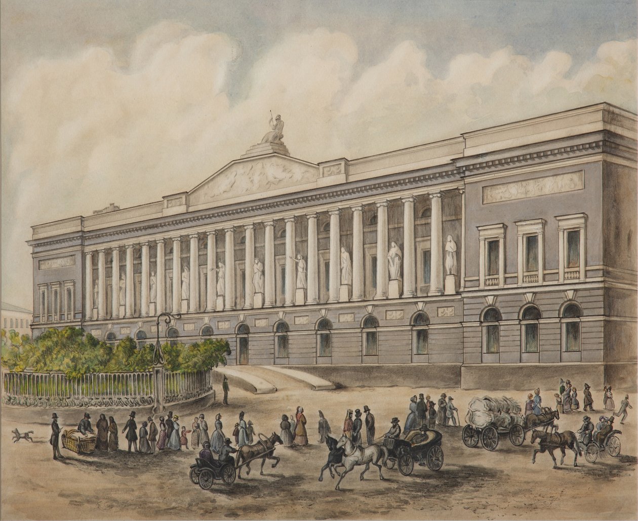 La Biblioteca Pública Imperial en San Petersburgo, 1840s de Pyotr Fyodorovich Borel