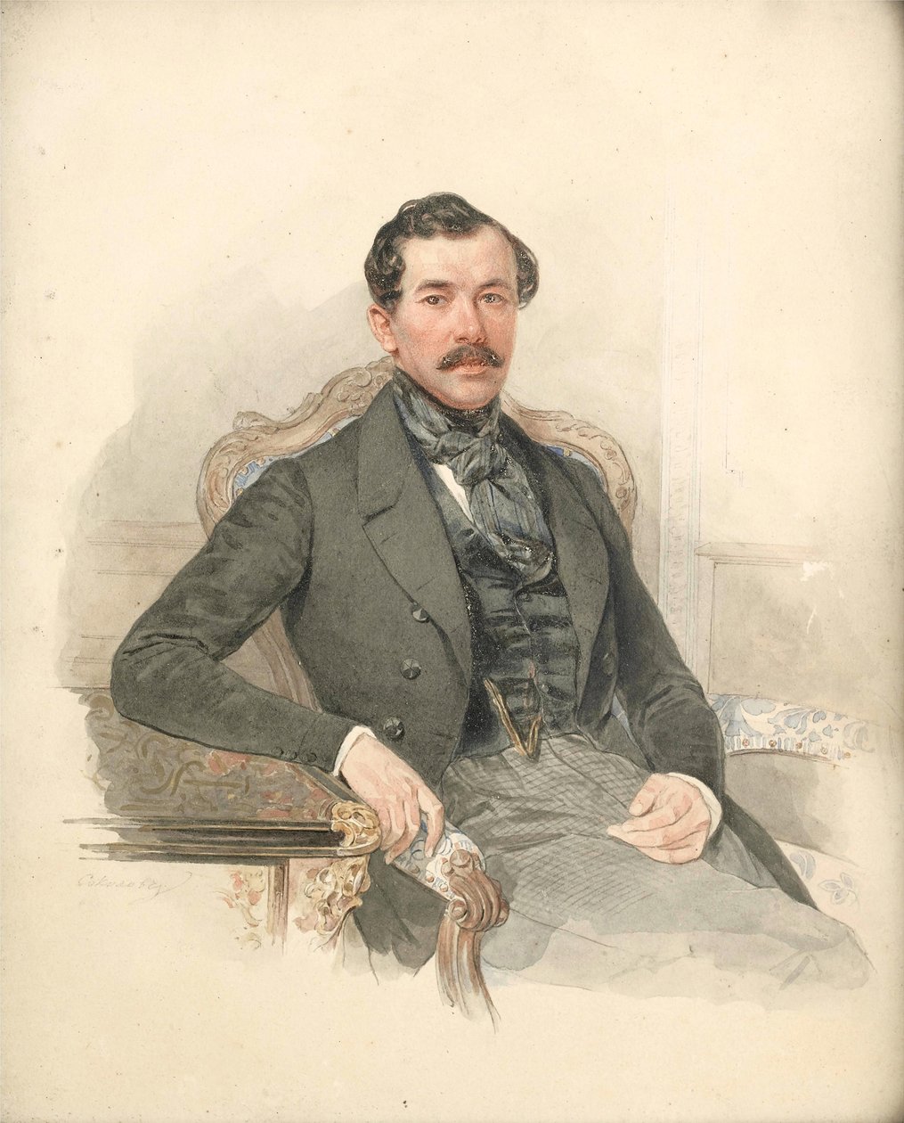 Retrato de Maximiliano de Beauharnais, 3er Duque de Leuchtenberg (1817-1852) de Pyotr Fyodorovich Sokolov