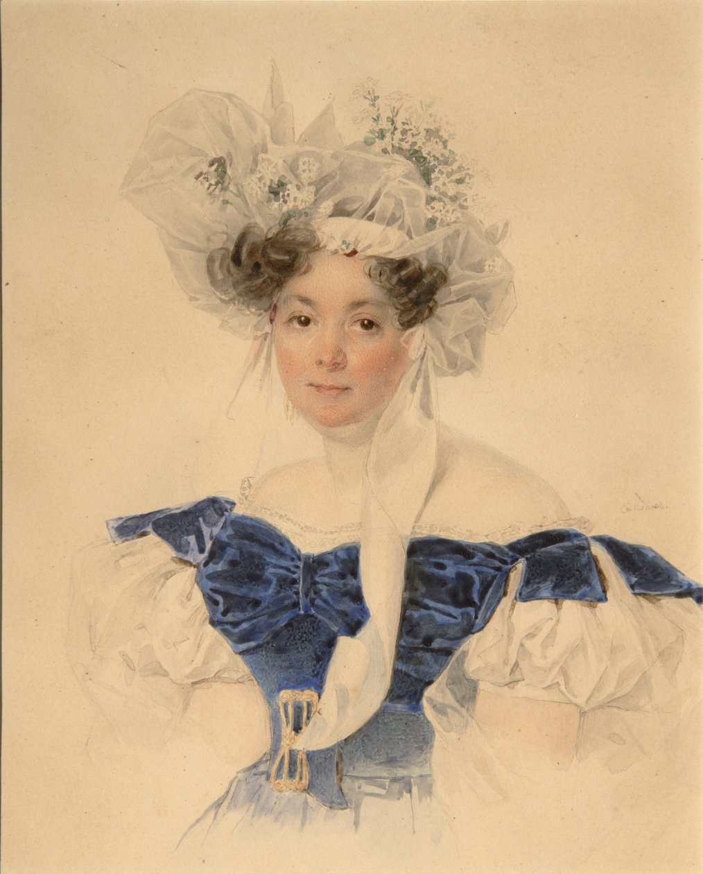Retrato de la Condesa Varvara Sergeyevna Golitsyna 1794-1875, nacida Rumyantseva-Kagulska, mediados de la década de 1830 de Pyotr Fyodorovich Sokolov