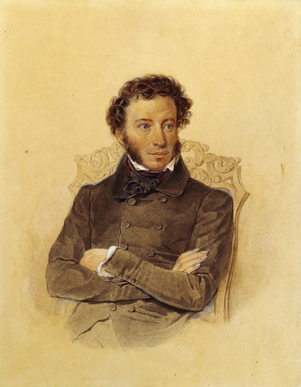 Retrato del poeta Aleksandr Serguéyevich Pushkin, c. 1830 de Pyotr Fyodorovich Sokolov