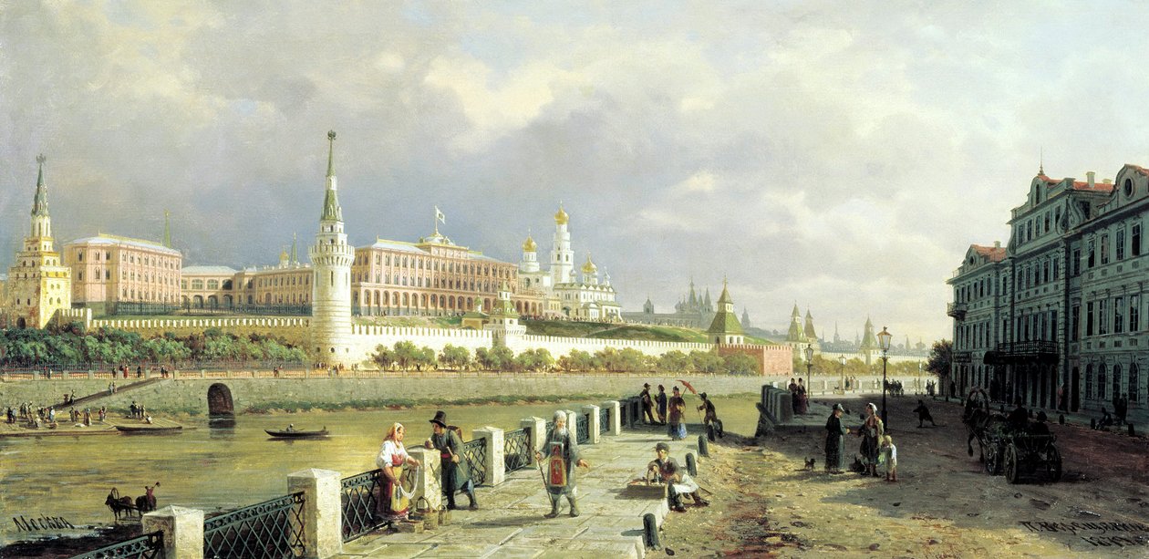 Vista del Kremlin desde el Malecón de Sofía en Moscú, 1879 de Pjotr ​​​​Petrowitsch Wereschtschagin