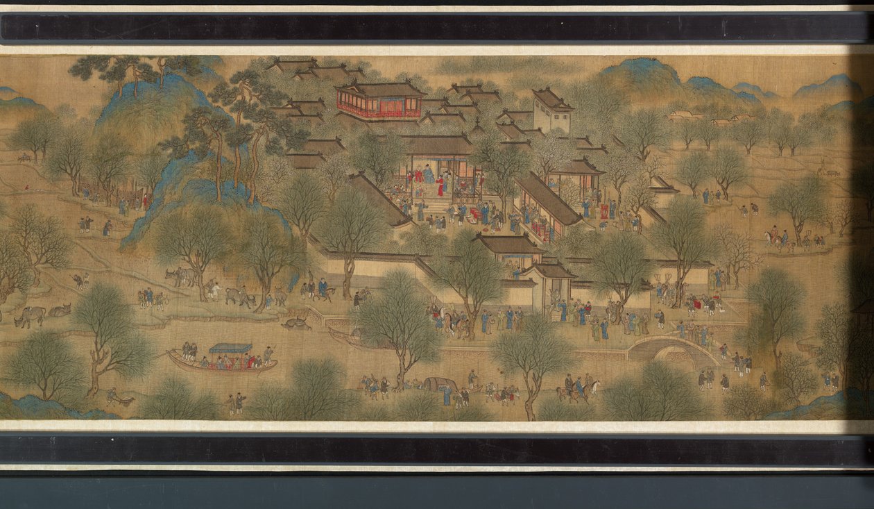 Festival de Primavera en el Río (detalle) de Qing Dynasty Chinese School