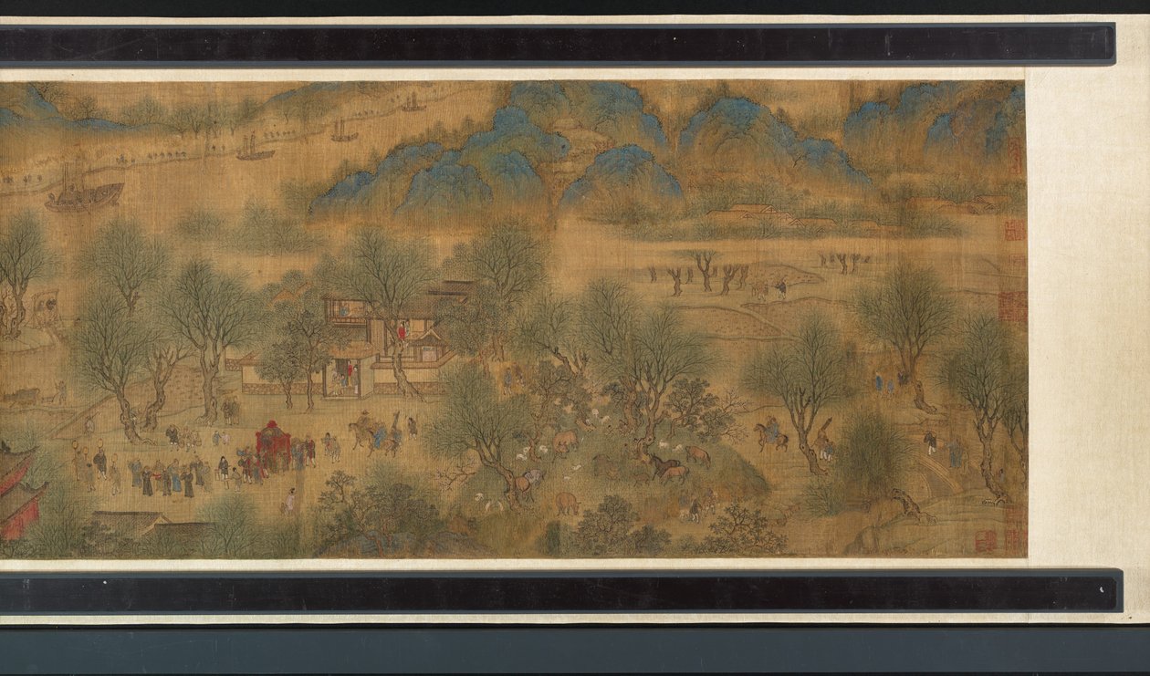 Festival de Primavera en el Río (detalle) de Qing Dynasty Chinese School