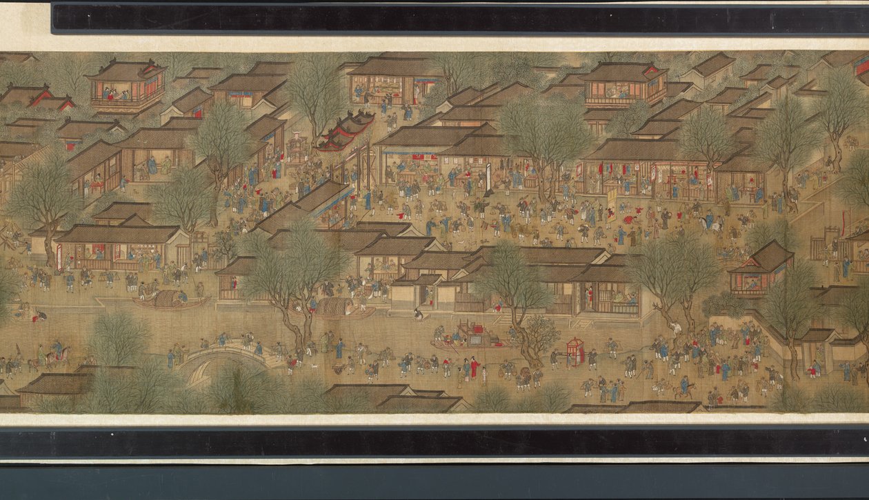 Festival de Primavera en el Río (detalle) de Qing Dynasty Chinese School