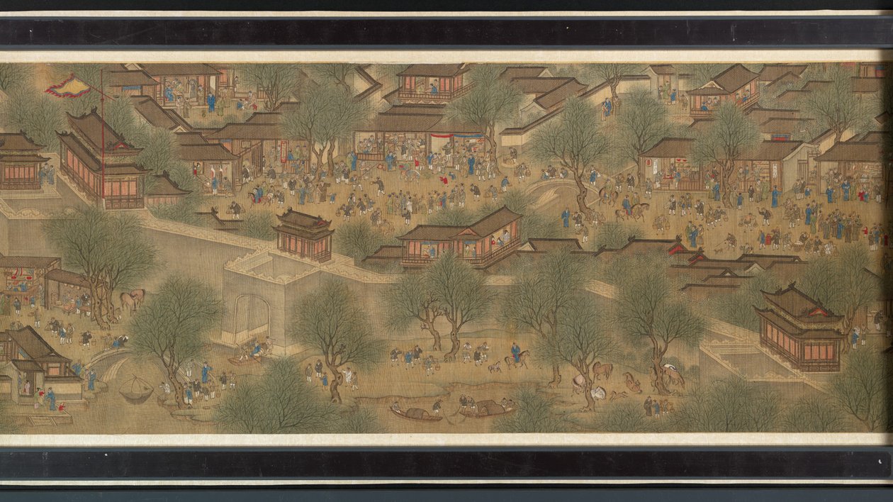 Festival de Primavera en el Río de Qing Dynasty Chinese School