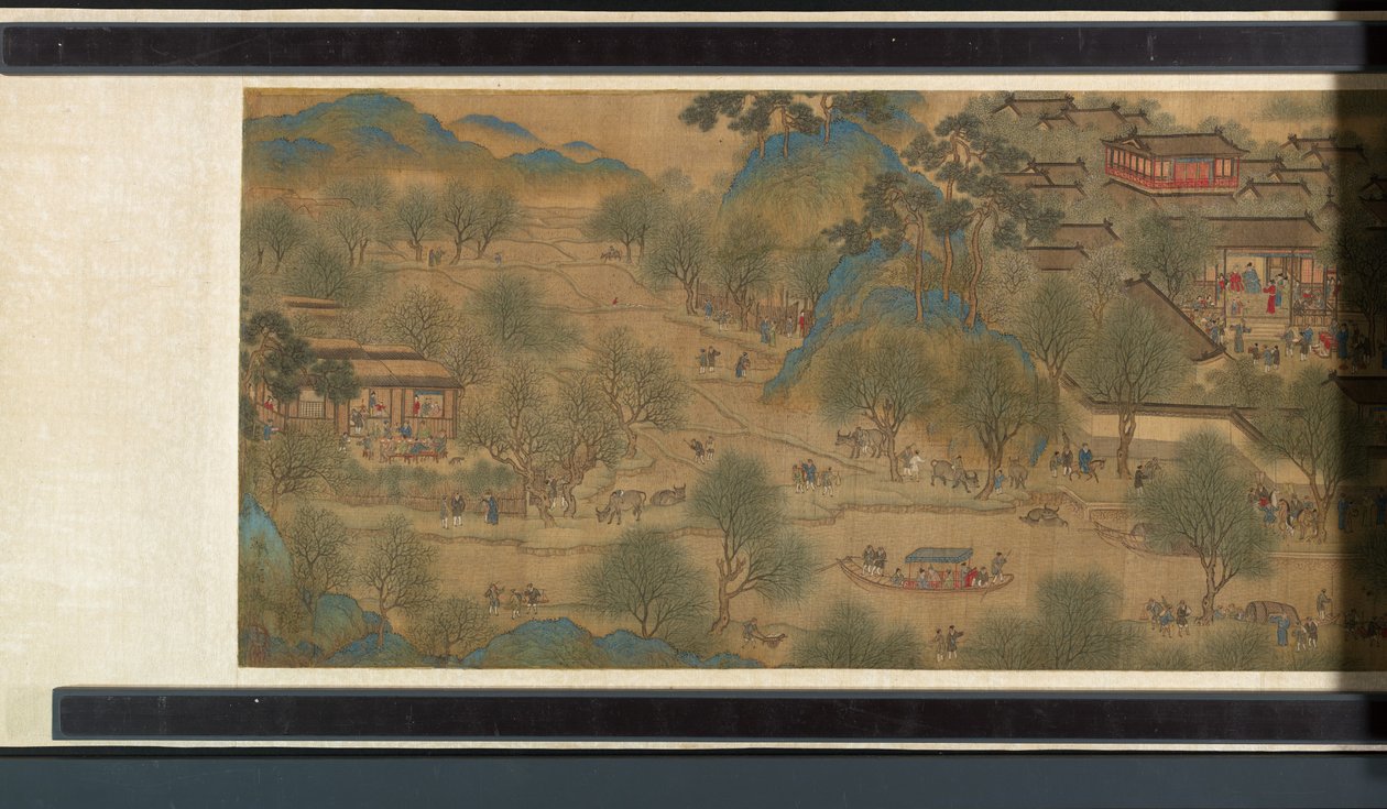 Festival de Primavera en el Río de Qing Dynasty Chinese School