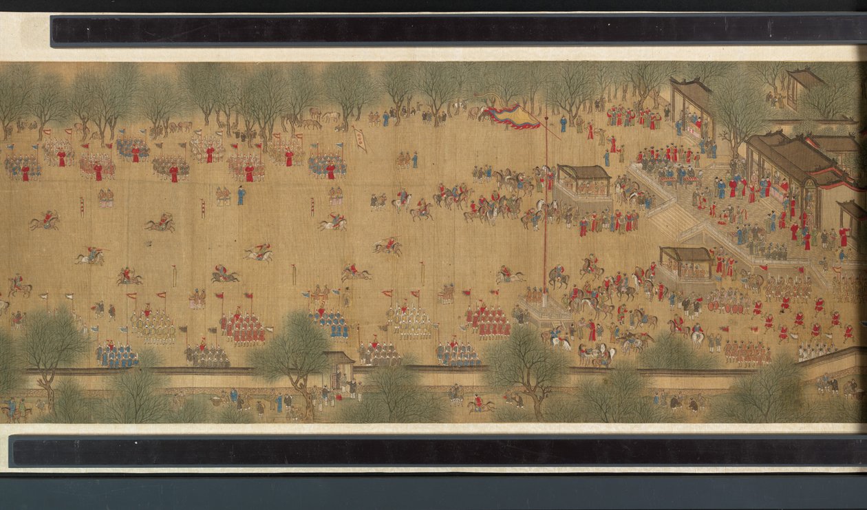 Festival de primavera en el río de Qing Dynasty Chinese School