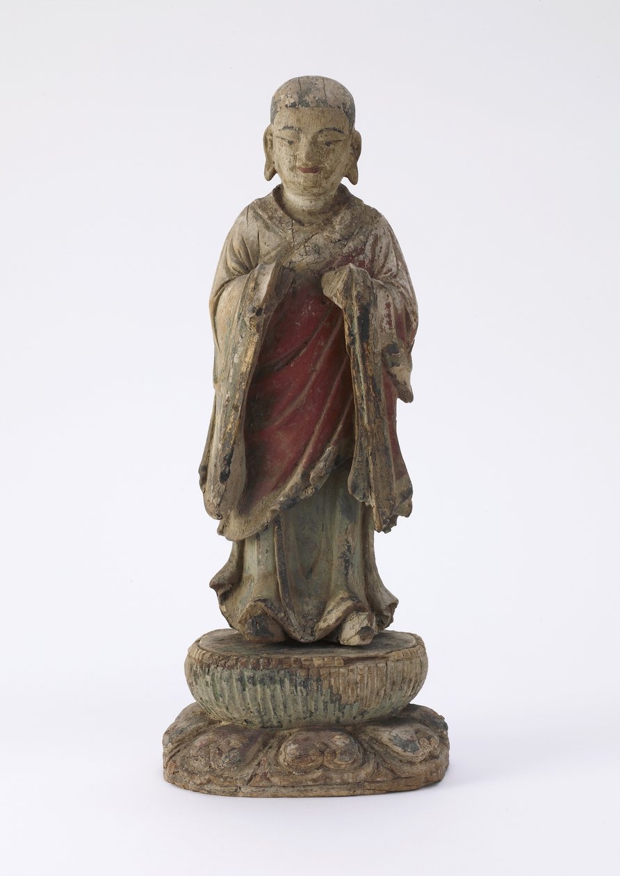 Figura del monje A-nan (Ananda) de Qing Dynasty Chinese School